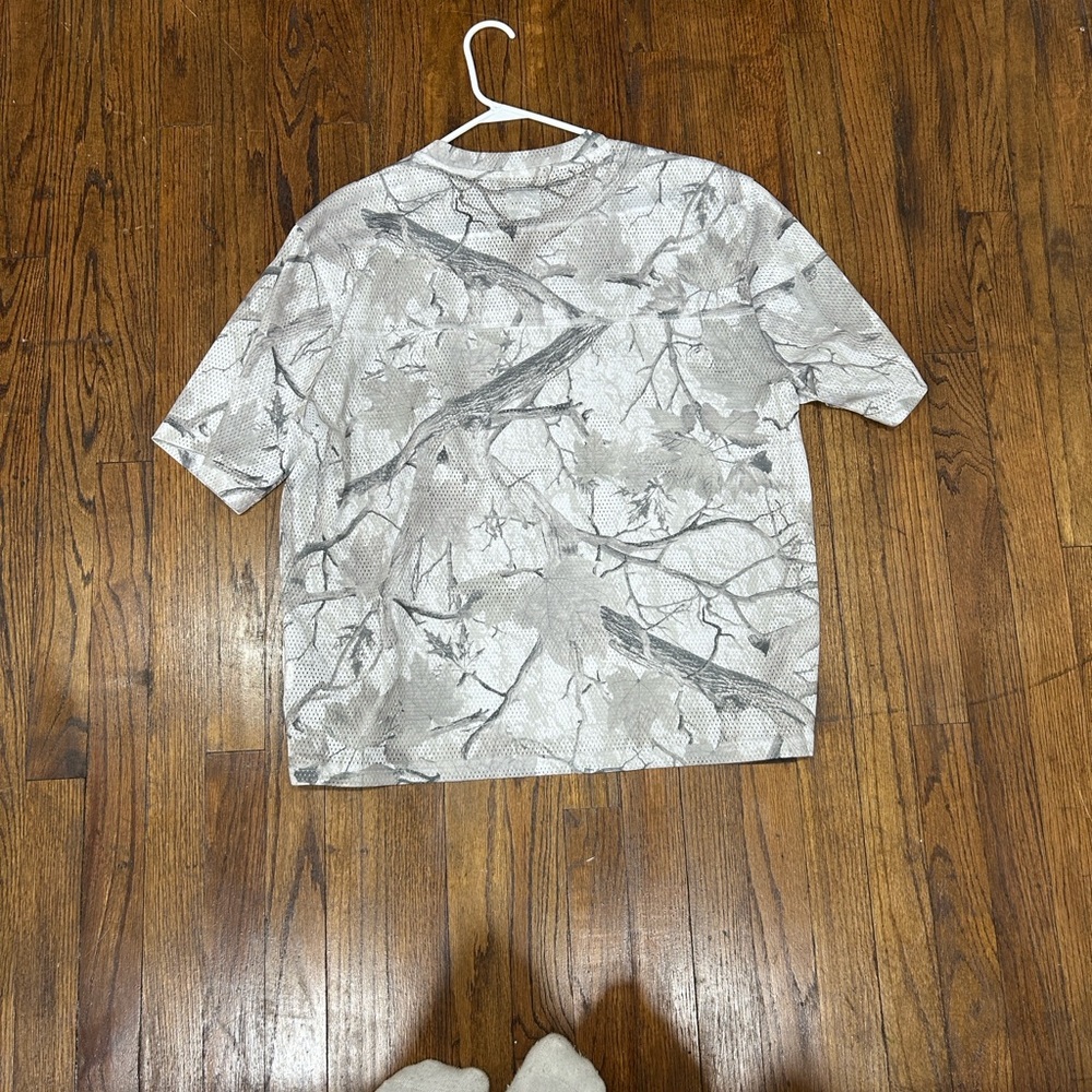 RSQ Men's Short Sleeve Gray White Camouflage Shirt